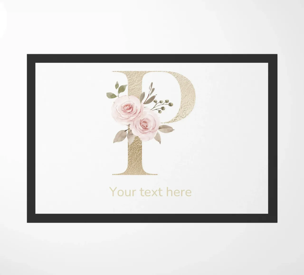 Letter P, Personalized Name Print, Personalized initial doormat by The Custom Letter