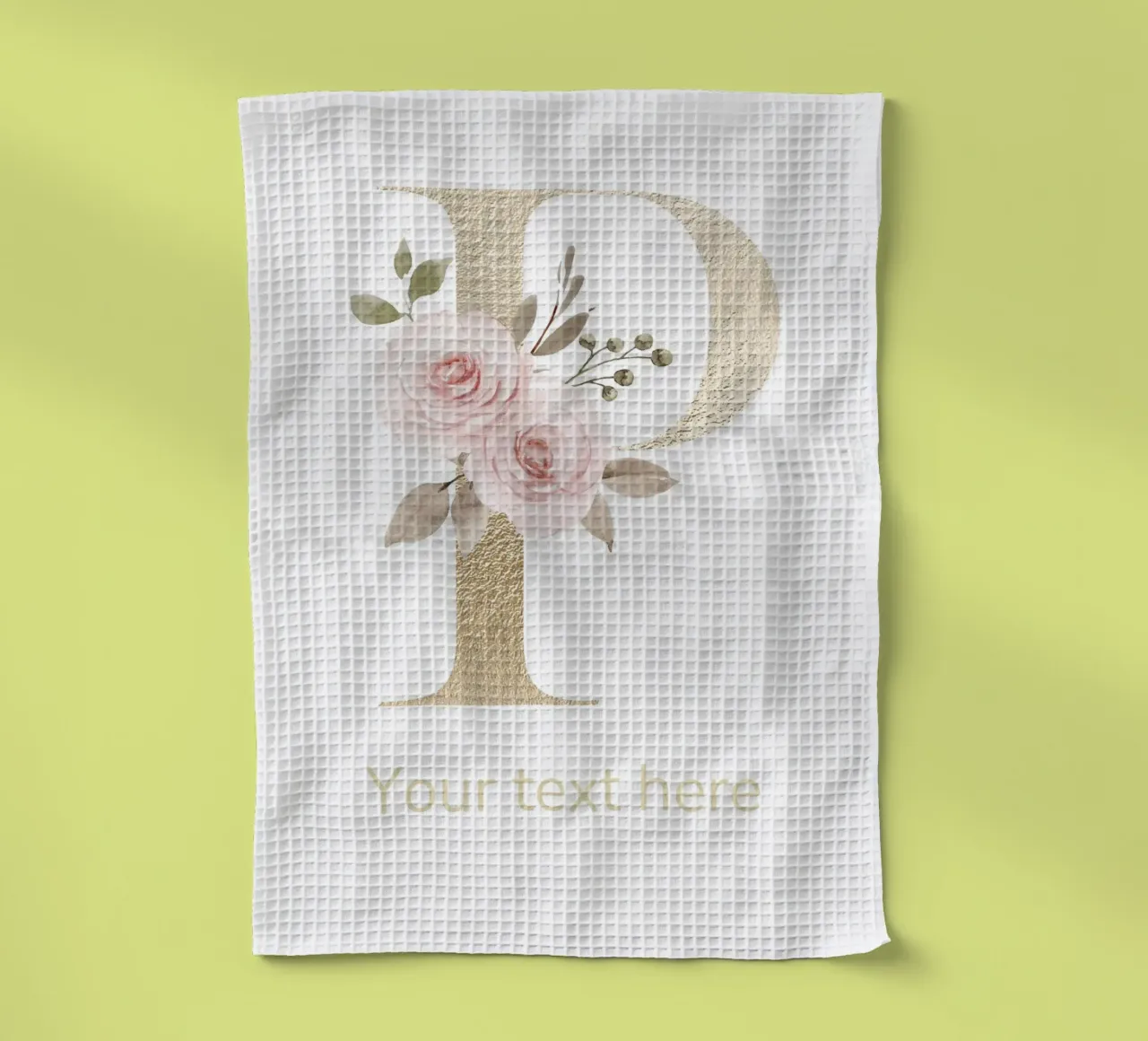 Letter P, Personalized Name Print, Personalized initial tea towel by The Custom Letter