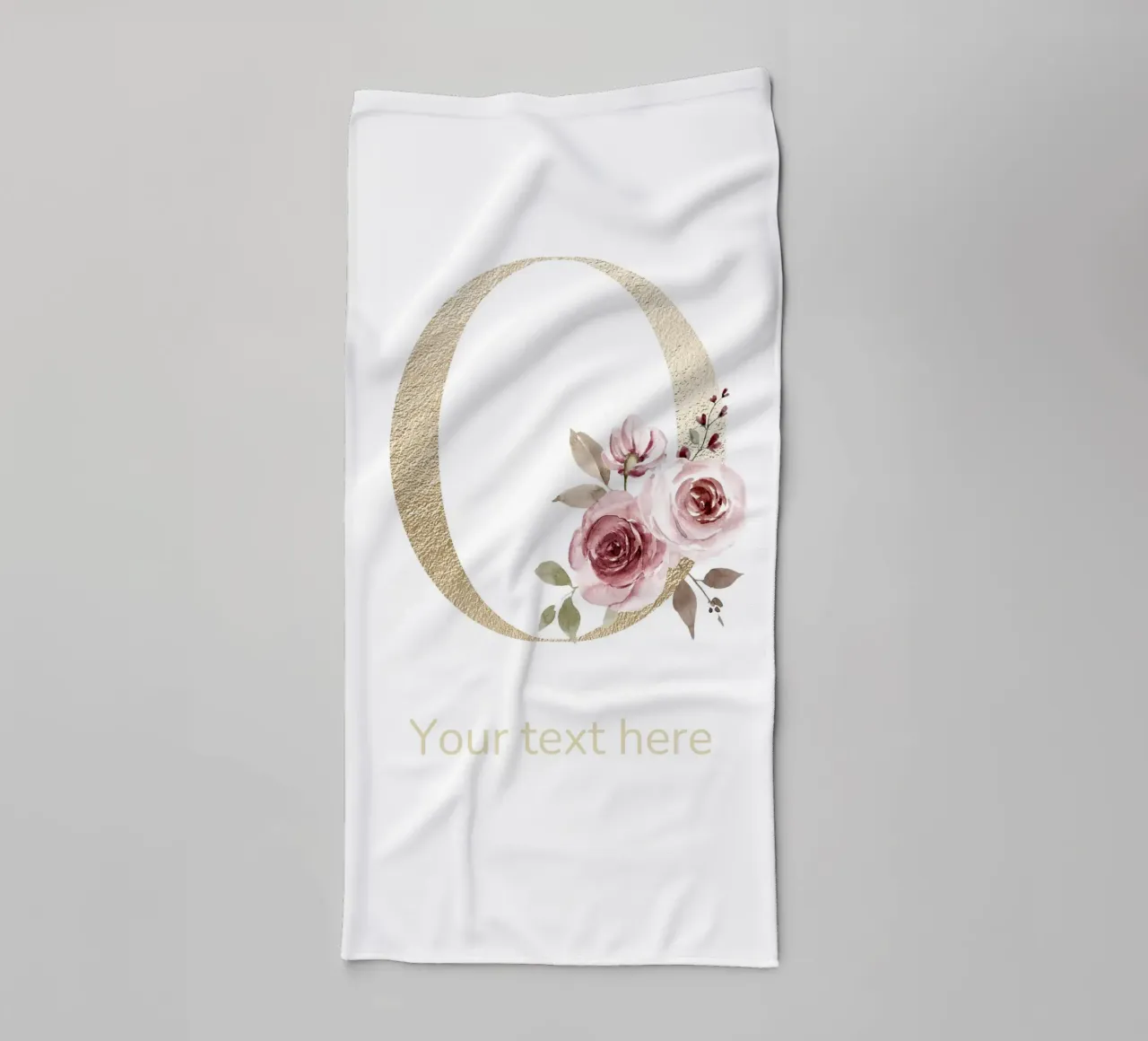 Letter O, Personalized Name Print, Personalized initial towel by The Custom Letter