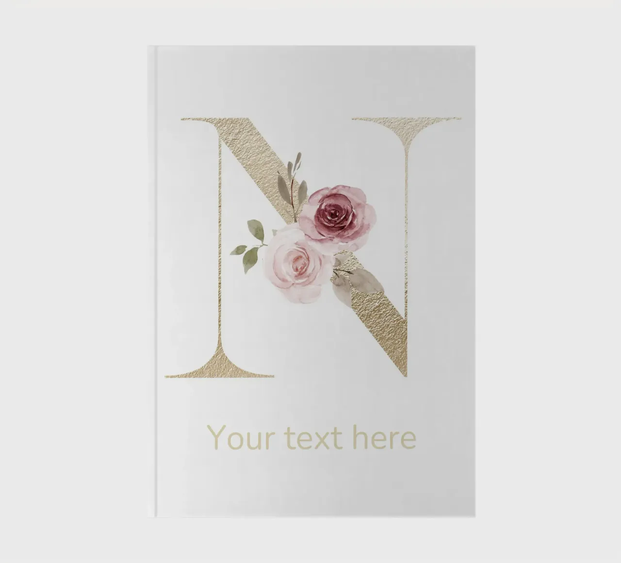 Letter N, Personalized Name Print, Personalized initial notebook by The Custom Letter