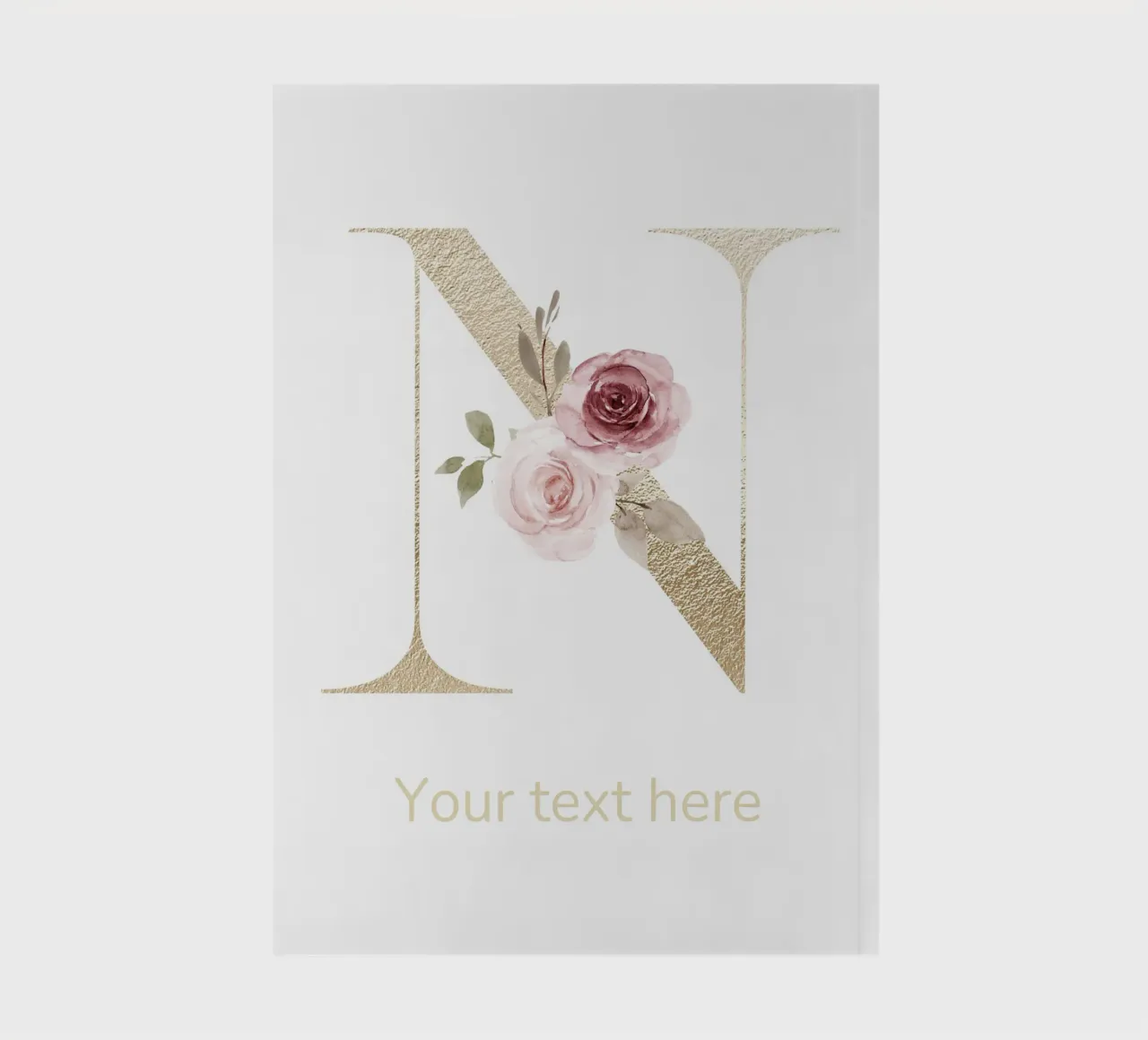 Letter N, Personalized Name Print, Personalized initial notebook by The Custom Letter