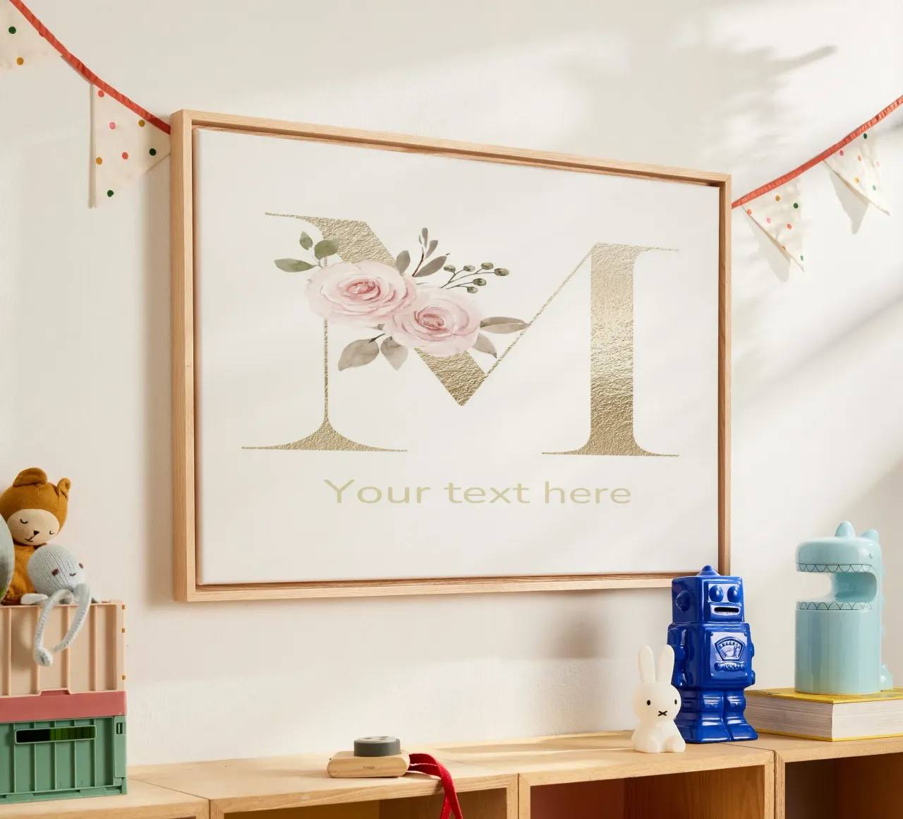 Letter M, Personalized Name Print, Personalized initial canvas by The Custom Letter