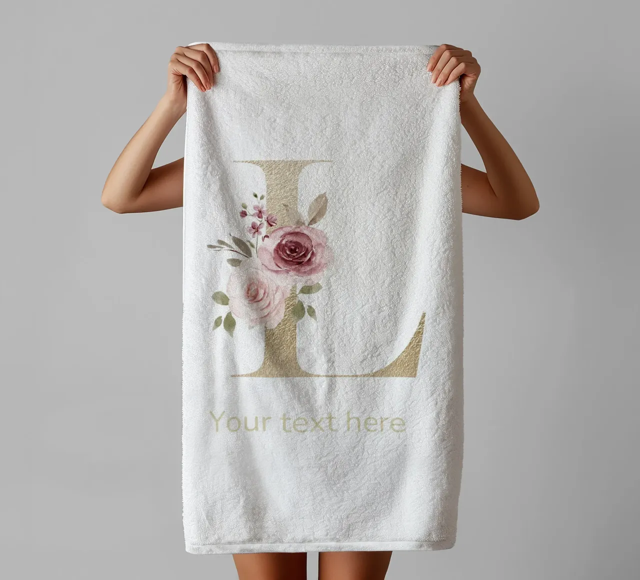 Letter L, Personalized Name Print, Personalized initial towel by The Custom Letter