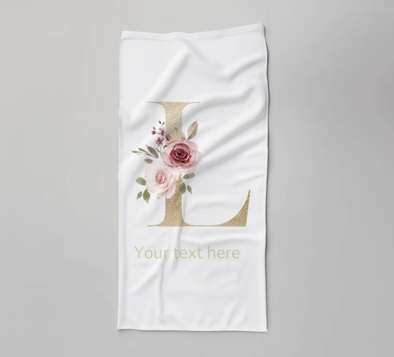 Letter L, Personalized Name Print, Personalized initial towel by The Custom Letter