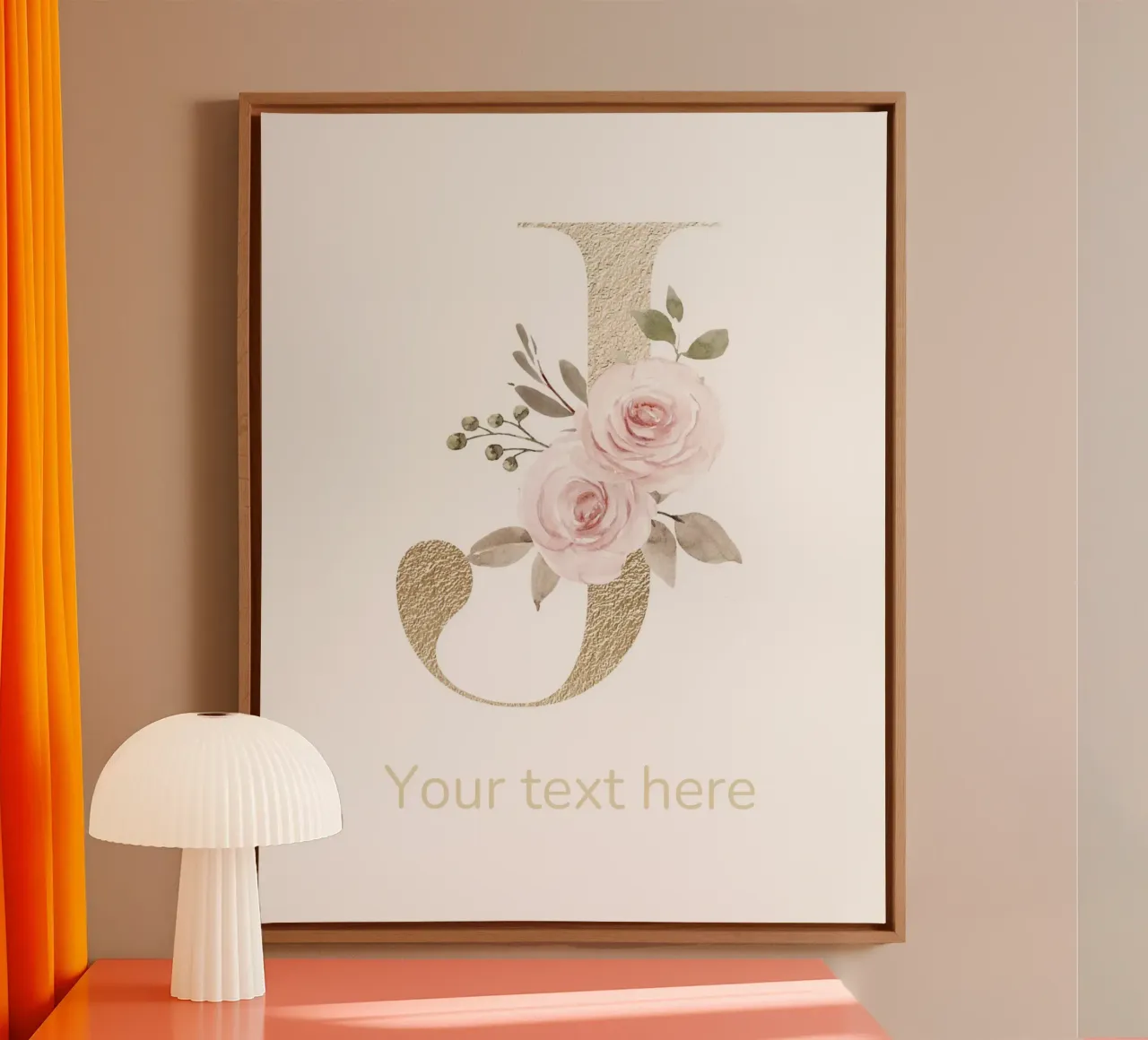 Letter J, Personalized Name Print, Personalized initial canvas by The Custom Letter