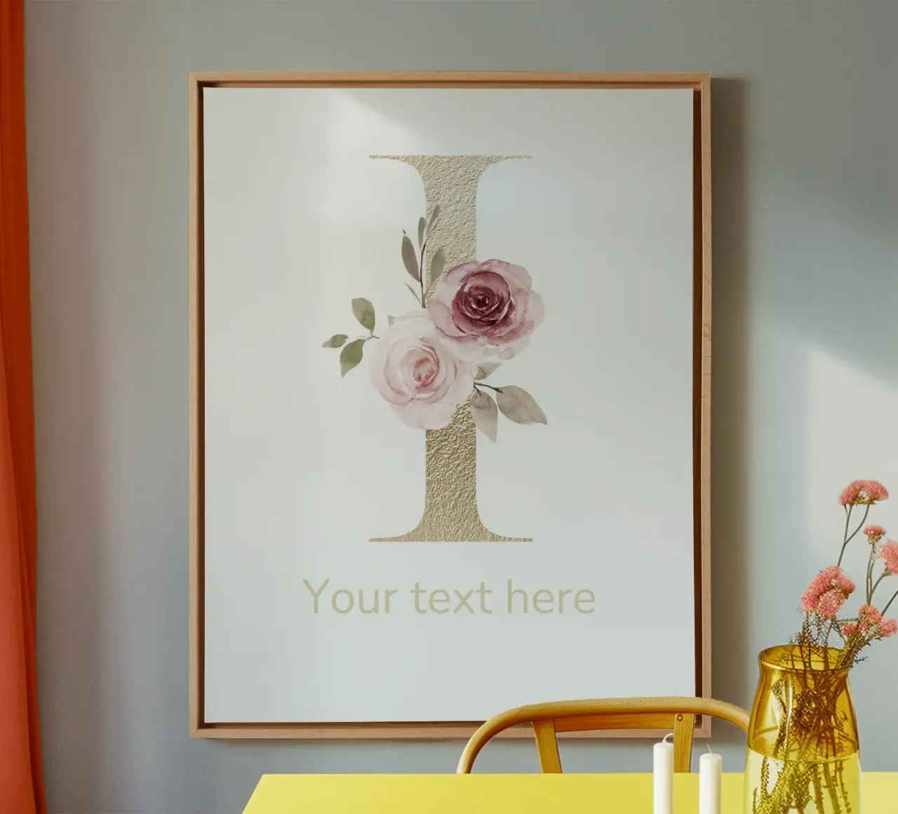 Letter I, Personalized Name Print, Personalized initial canvas by The Custom Letter