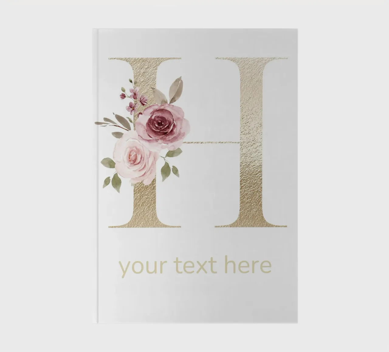 Letter H, Personalized Name Print, Personalized initial notebook by The Custom Letter