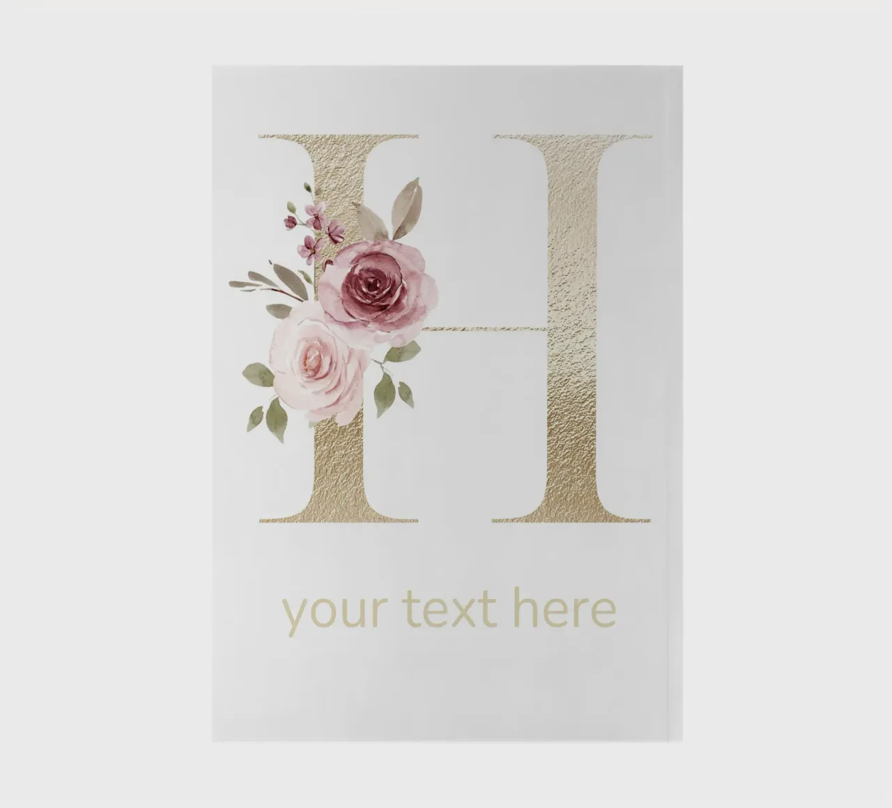 Letter H, Personalized Name Print, Personalized initial notebook by The Custom Letter