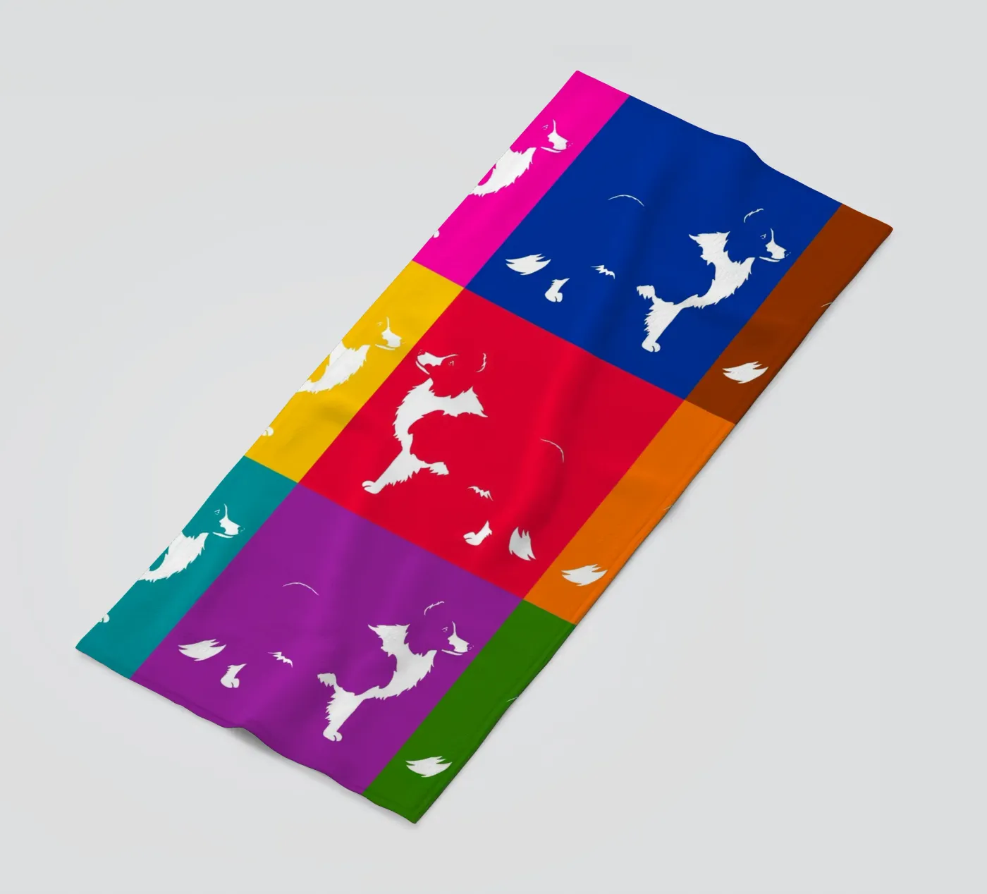 Border collie beach towel by Pop dogs