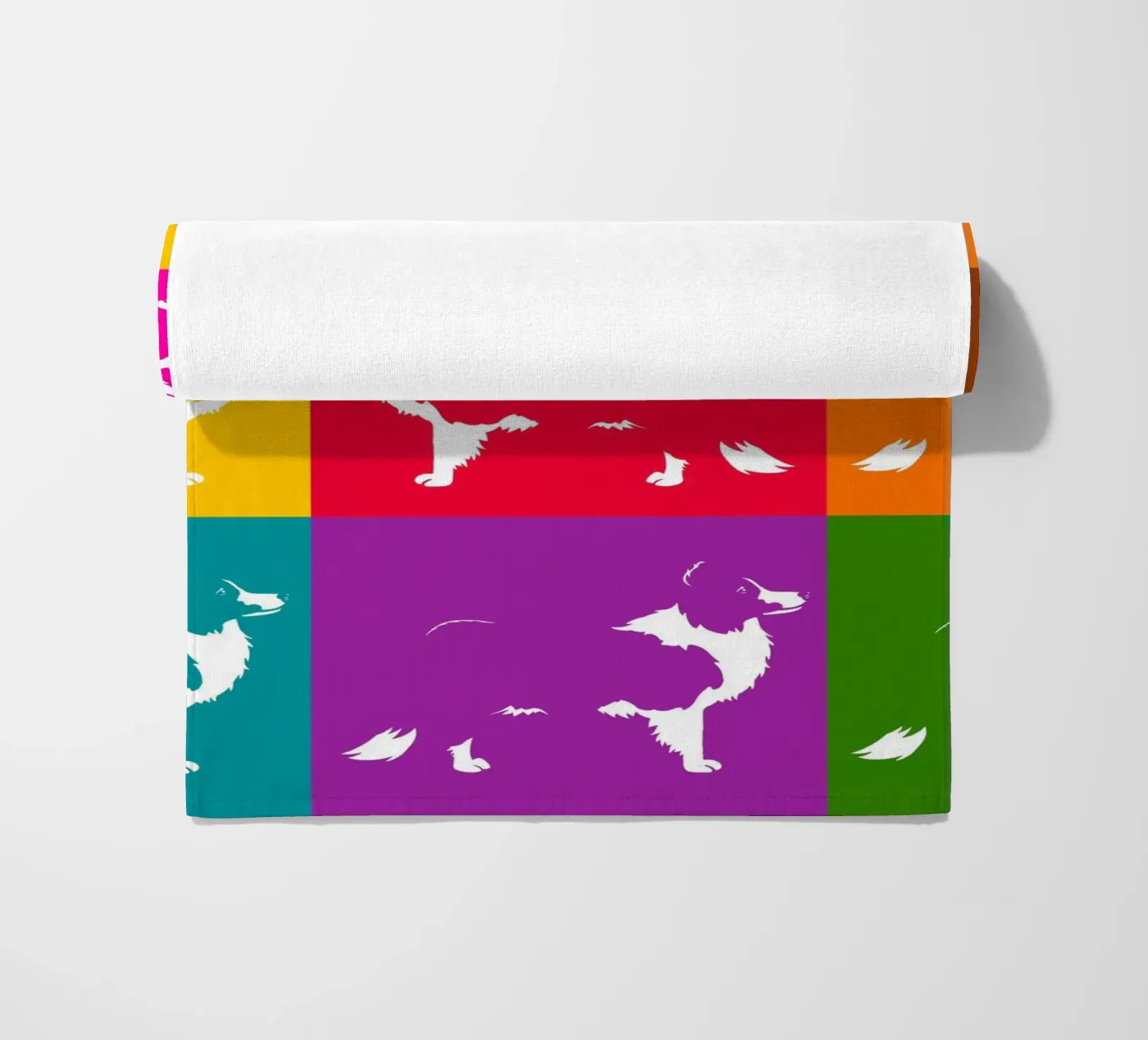 Border collie beach towel by Pop dogs