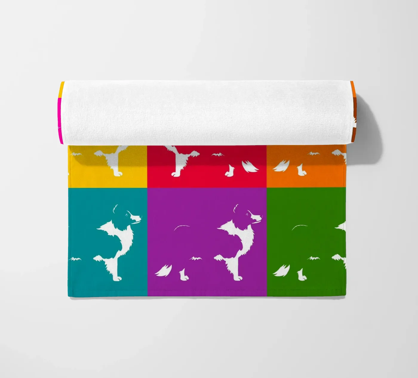 Border collie beach towel by Pop dogs