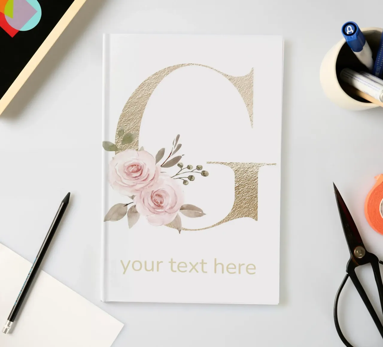Letter G, Personalized Name Print, Personalized initial notebook by The Custom Letter