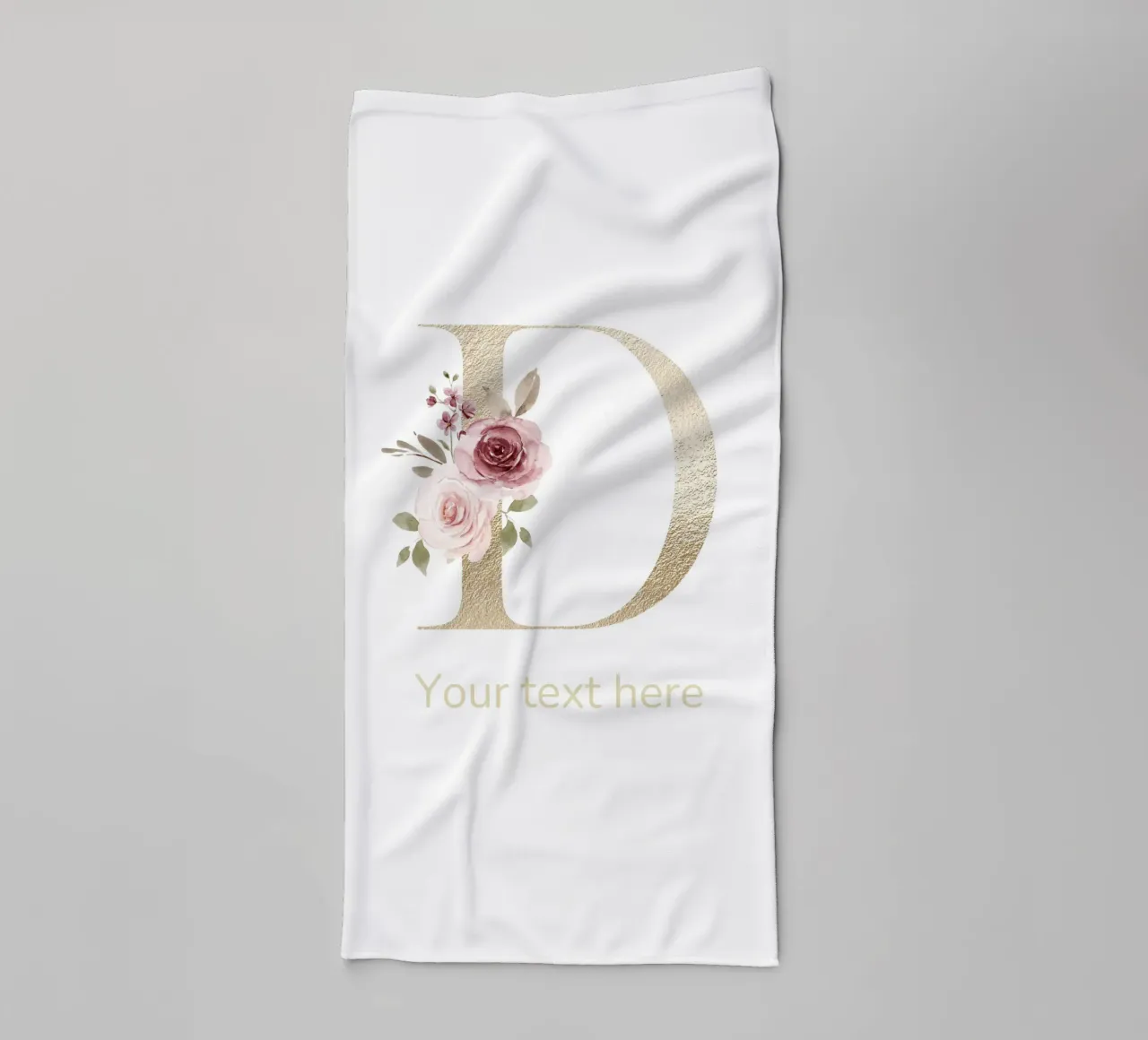 Letter D, Personalized Name Print, Personalized initial towel by The Custom Letter