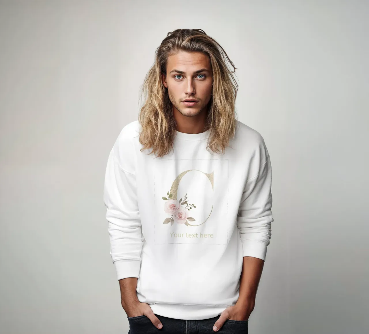 Letter C, Personalized Name Print, Personalized initial sweatshirt by The Custom Letter