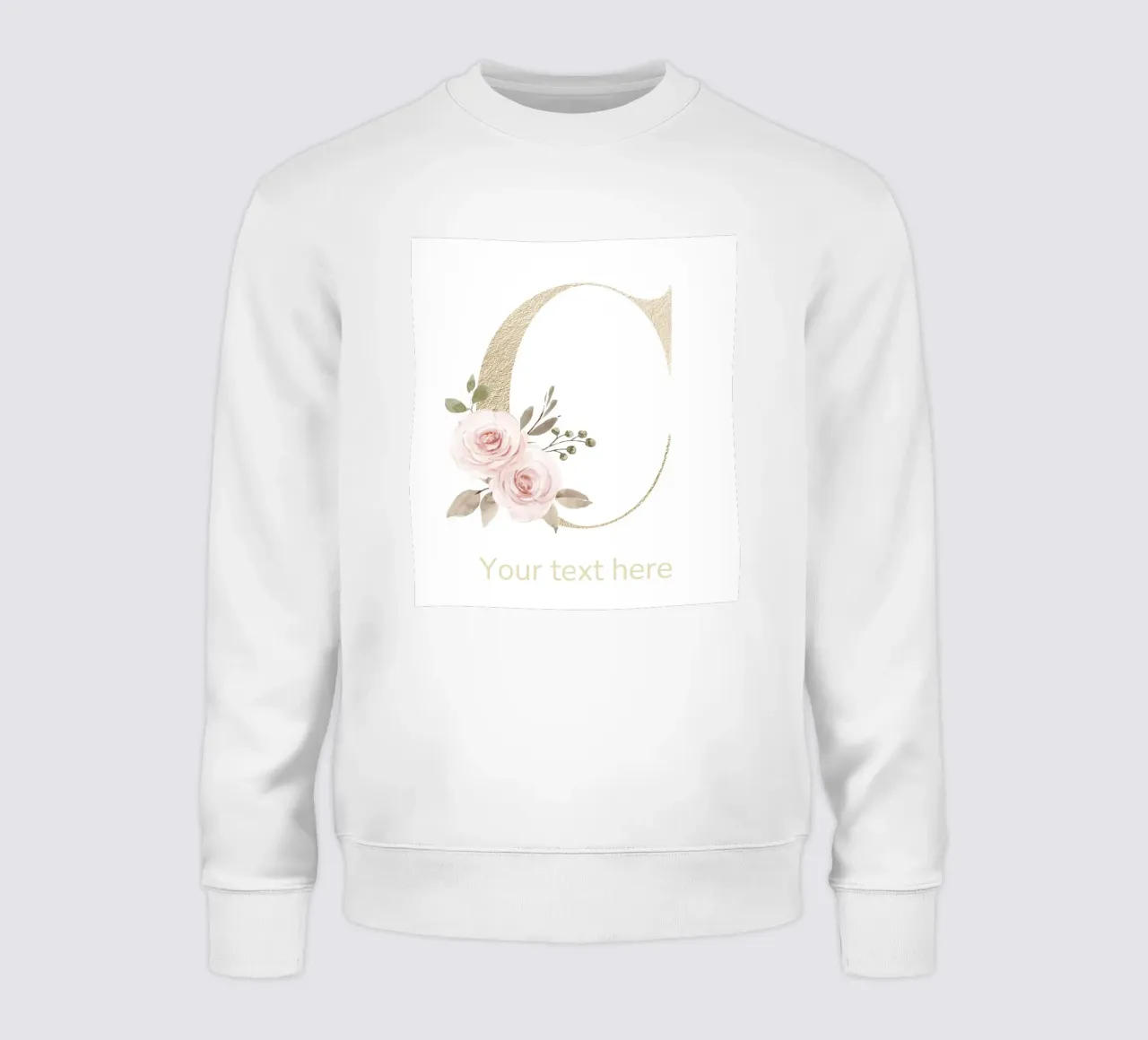 Letter C, Personalized Name Print, Personalized initial sweatshirt by The Custom Letter