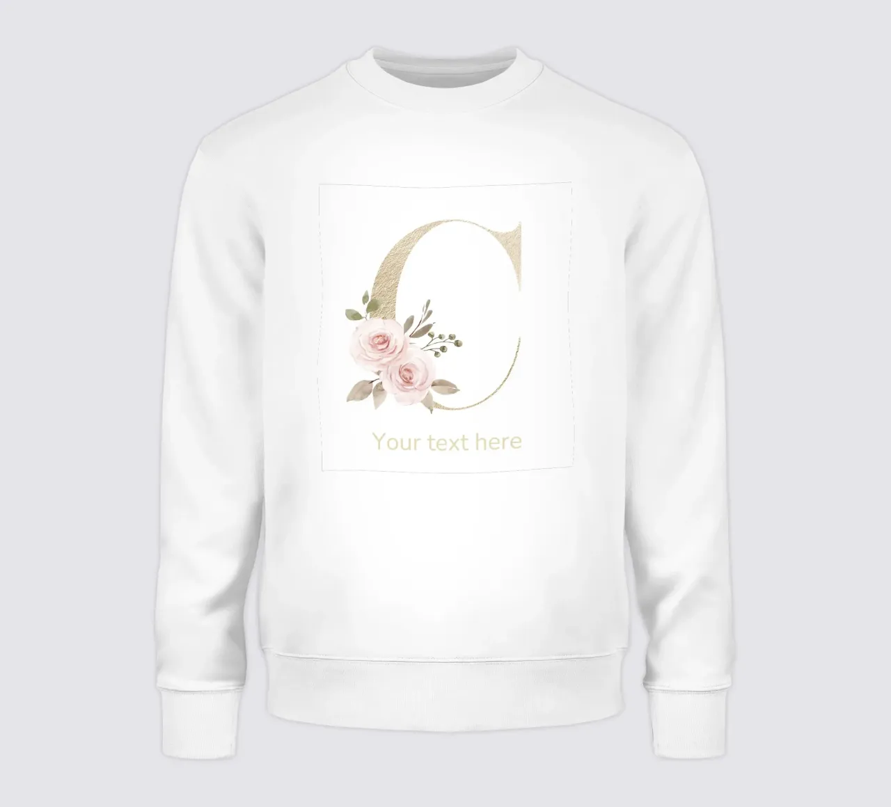 Letter C, Personalized Name Print, Personalized initial sweatshirt by The Custom Letter