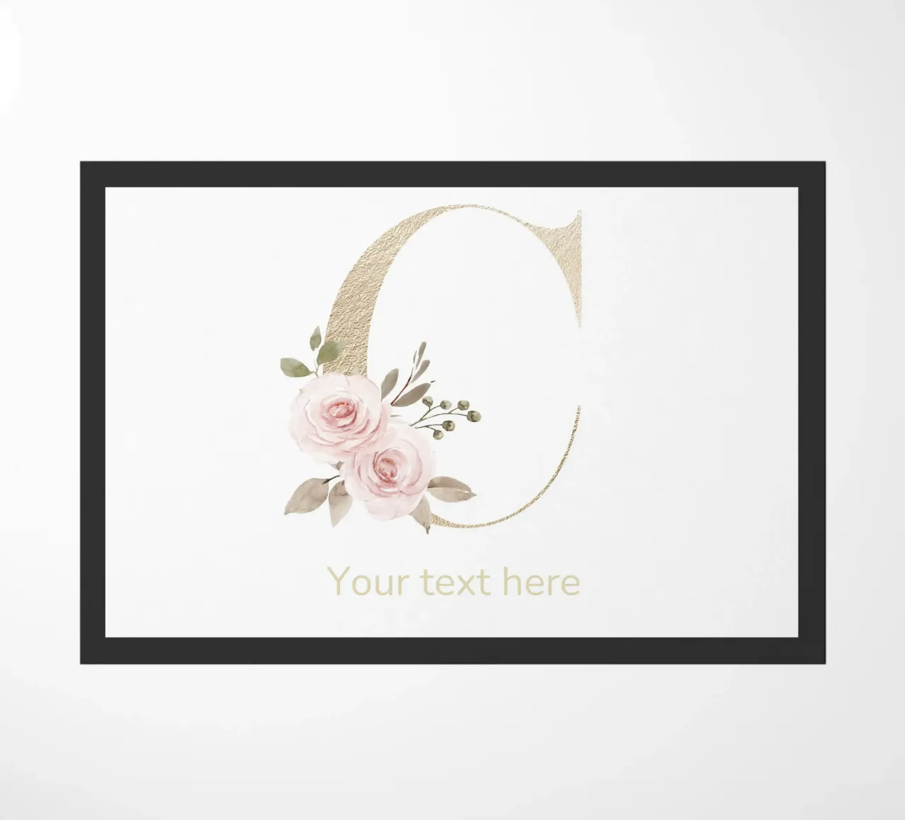 Letter C, Personalized Name Print, Personalized initial doormat by The Custom Letter