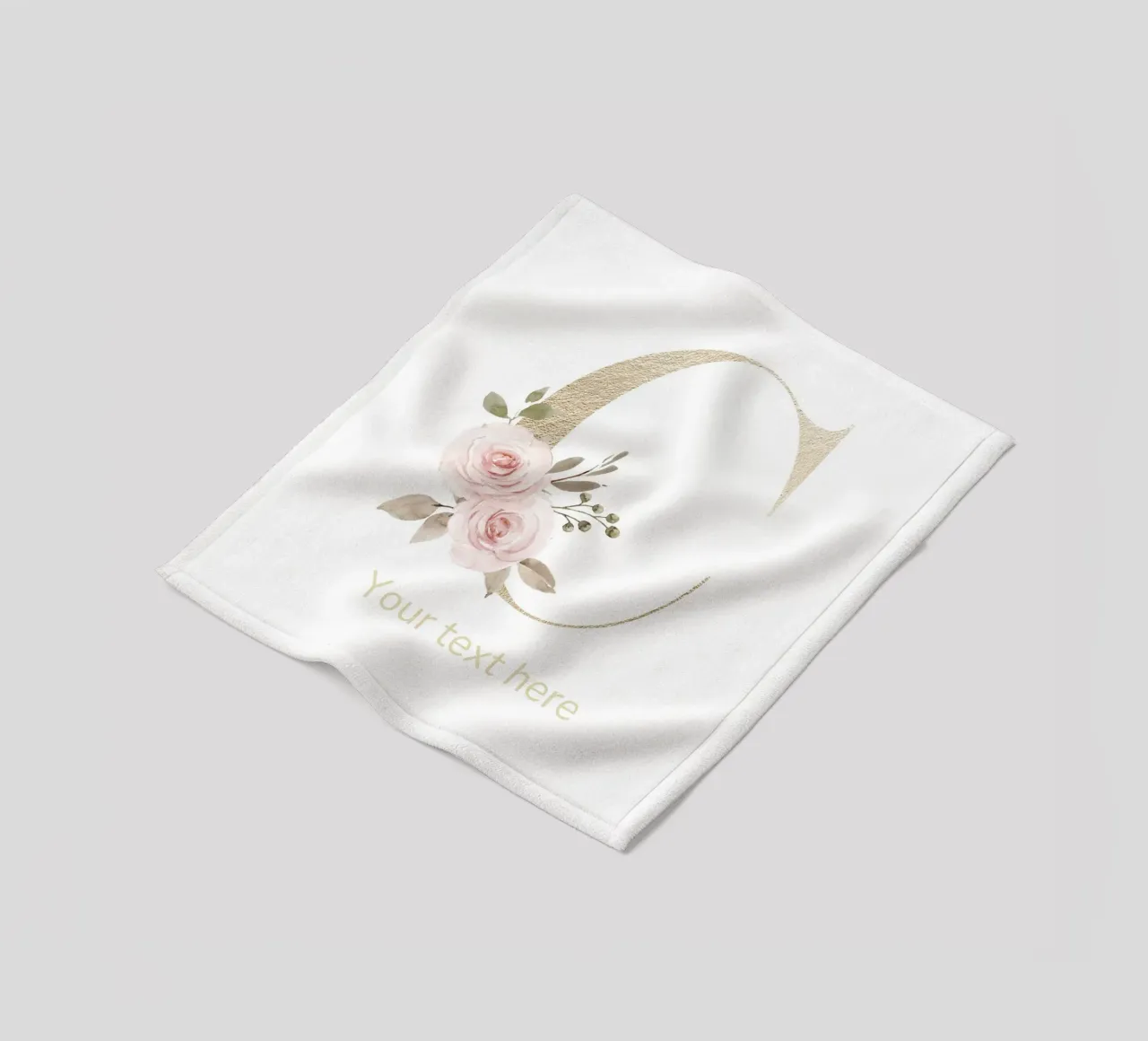 Letter C, Personalized Name Print, Personalized initial fleece blanket by The Custom Letter