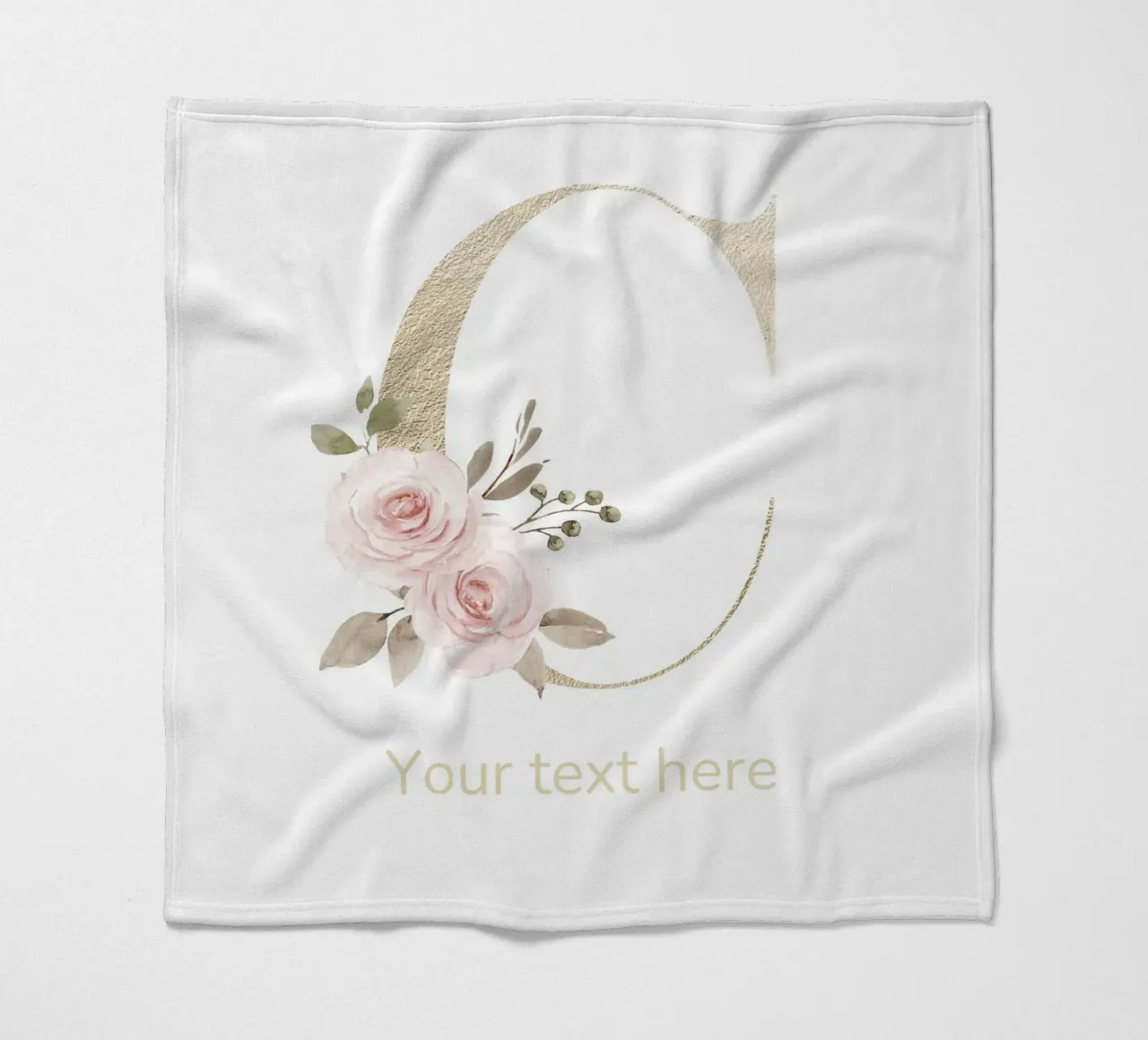 Letter C, Personalized Name Print, Personalized initial fleece blanket by The Custom Letter