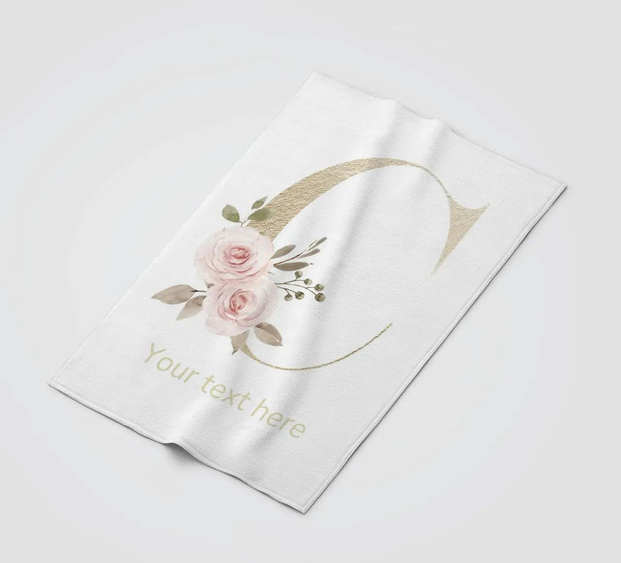 Letter C, Personalized Name Print, Personalized initial fleece blanket by The Custom Letter