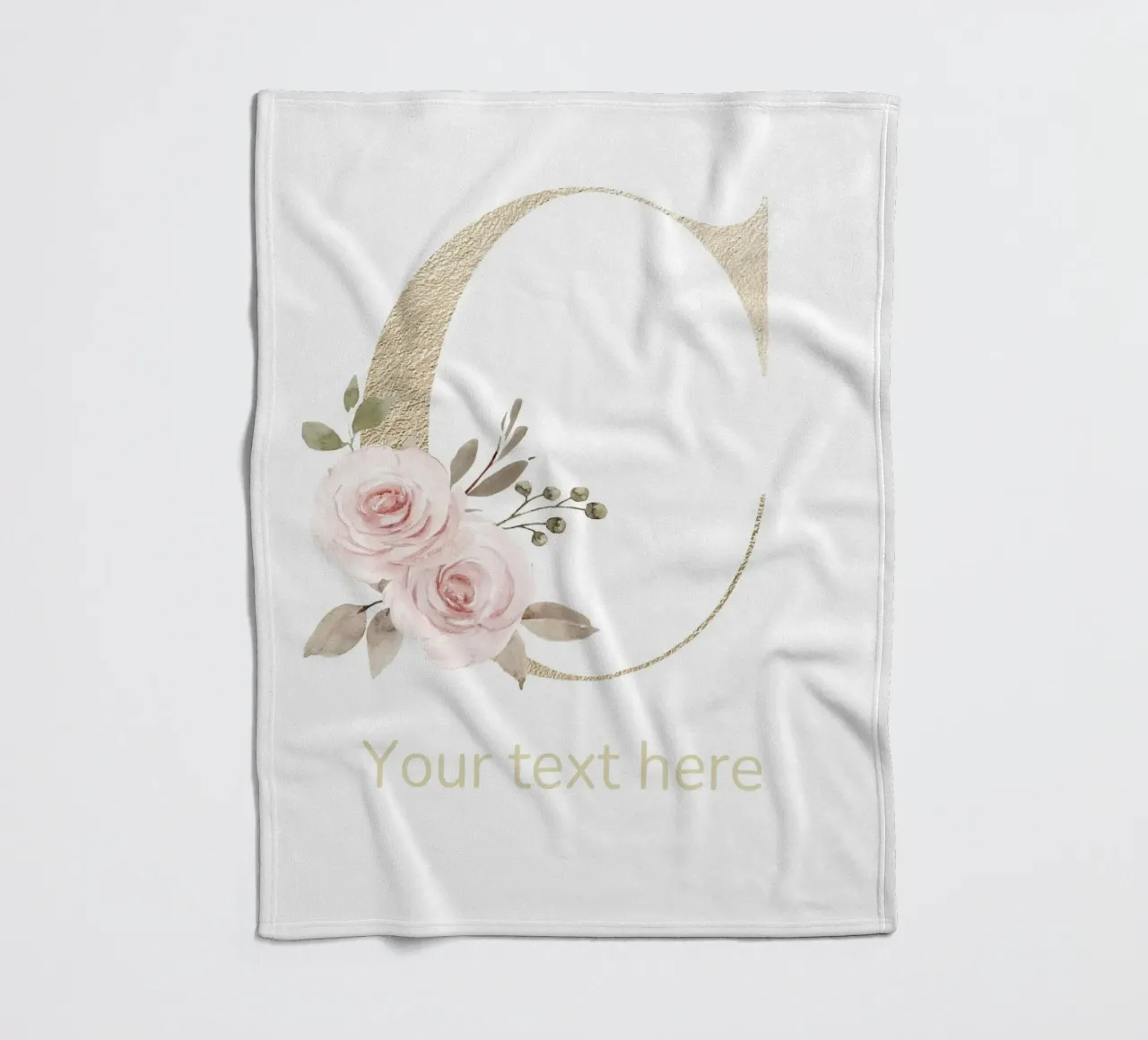 Letter C, Personalized Name Print, Personalized initial fleece blanket by The Custom Letter