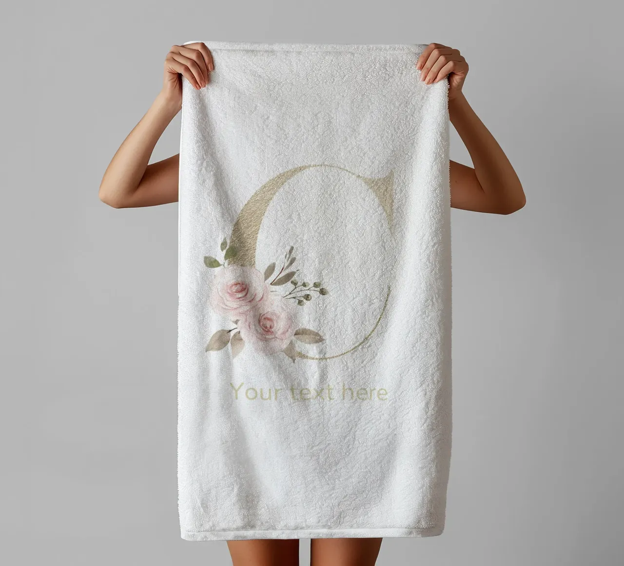 Letter C, Personalized Name Print, Personalized initial towel by The Custom Letter