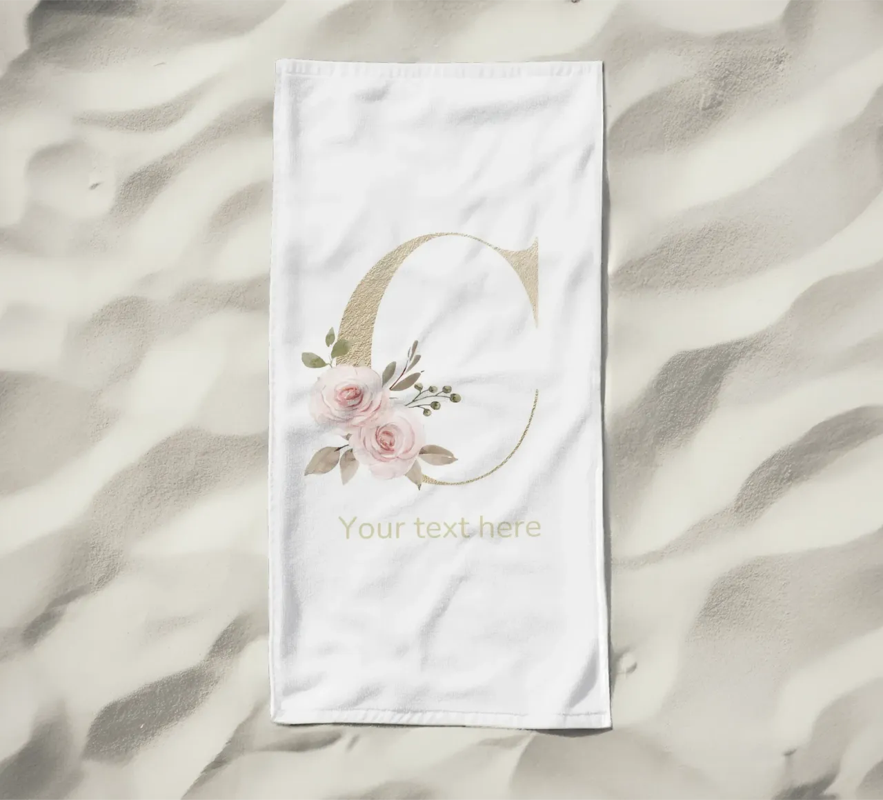 Letter C, Personalized Name Print, Personalized initial beach towel by The Custom Letter