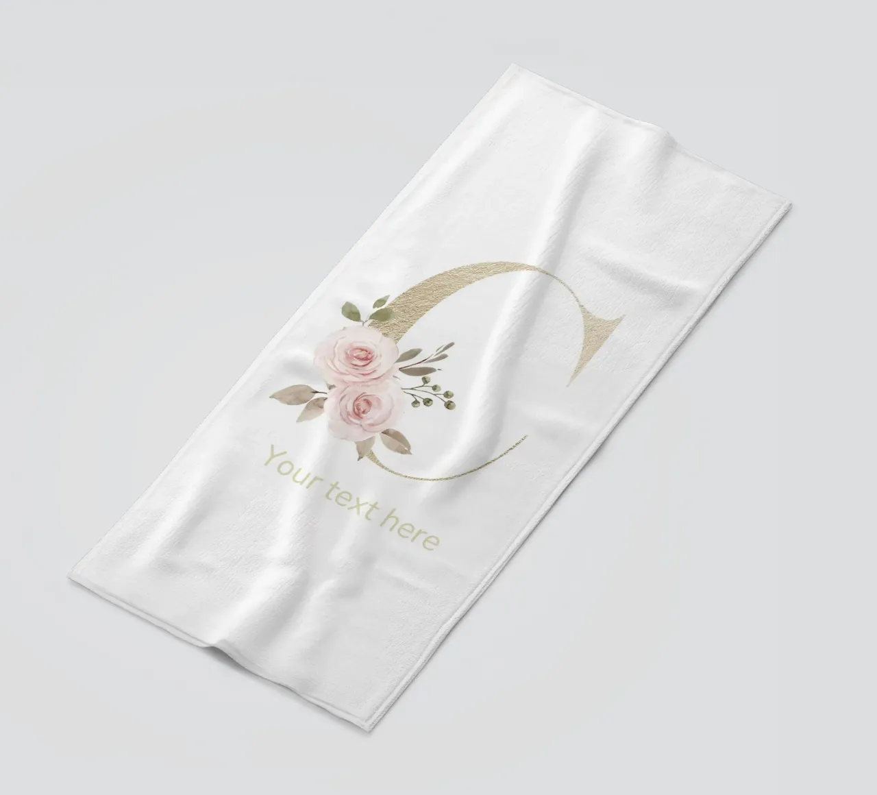 Letter C, Personalized Name Print, Personalized initial beach towel by The Custom Letter