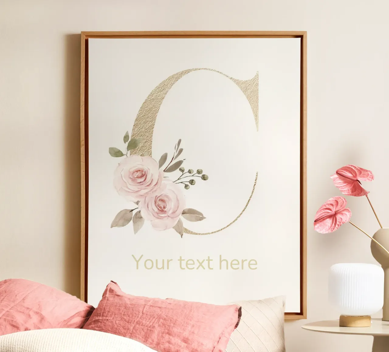 Letter C, Personalized Name Print, Personalized initial canvas by The Custom Letter