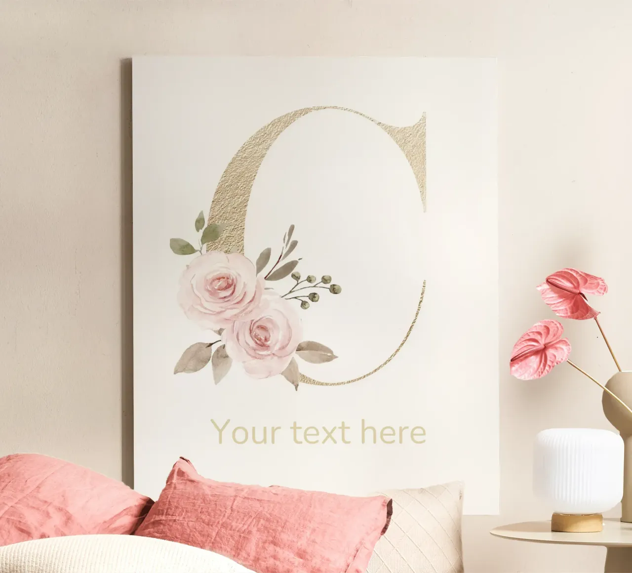 Letter C, Personalized Name Print, Personalized initial canvas by The Custom Letter