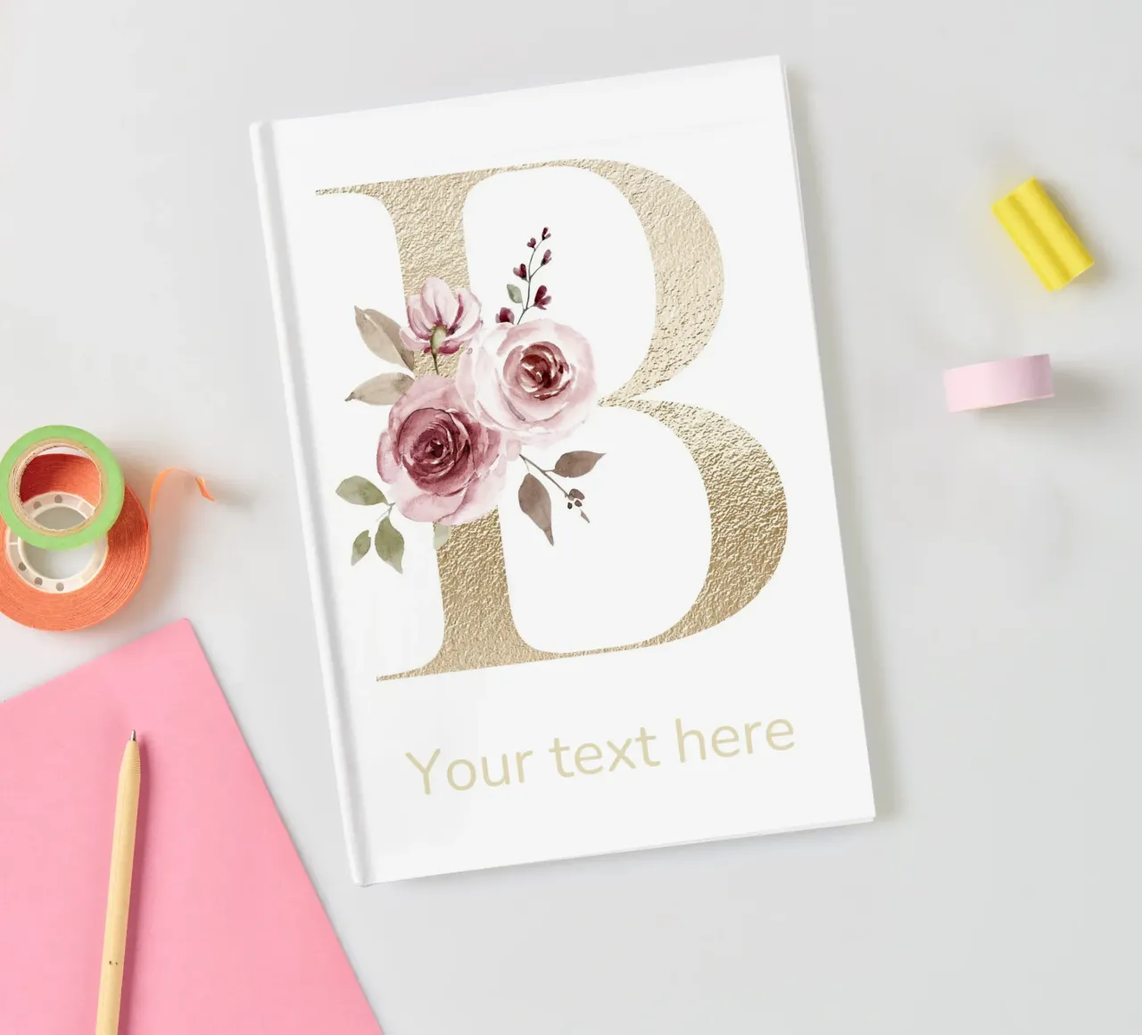 Letter B, Personalized Name Print, Personalized initial notebook by The Custom Letter
