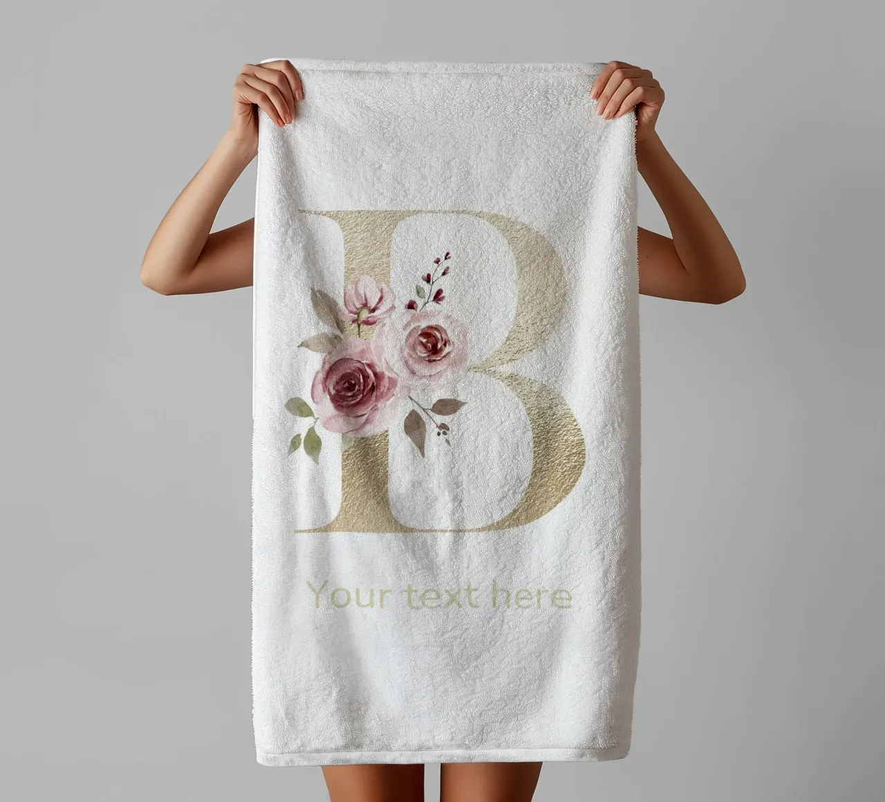 Letter B, Personalized Name Print, Personalized initial towel by The Custom Letter
