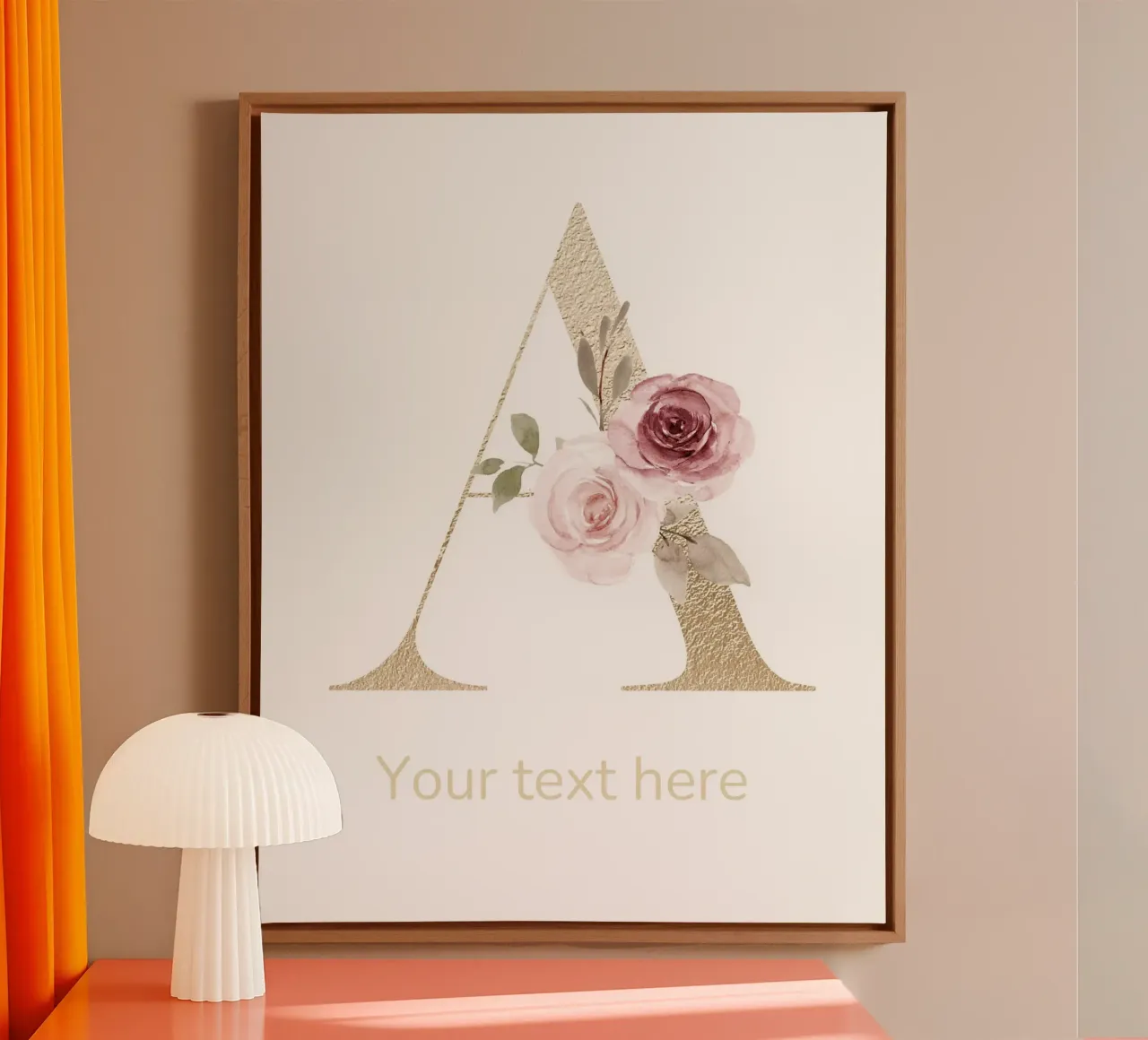 Letter A, Personalized Name Print, Personalized initial canvas by The Custom Letter