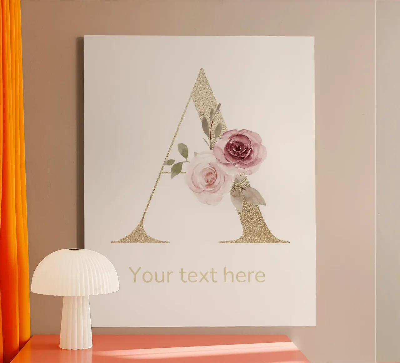 Letter A, Personalized Name Print, Personalized initial canvas by The Custom Letter