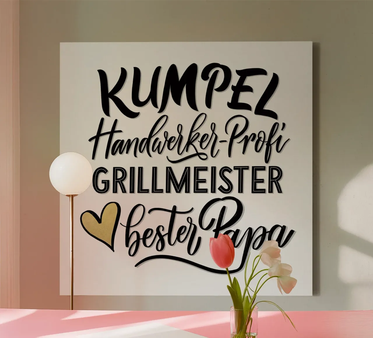 Beste vader. Maatje. Professioneel vakman. Meester van de barbecue. canvas met Baklijst van CalliLetters