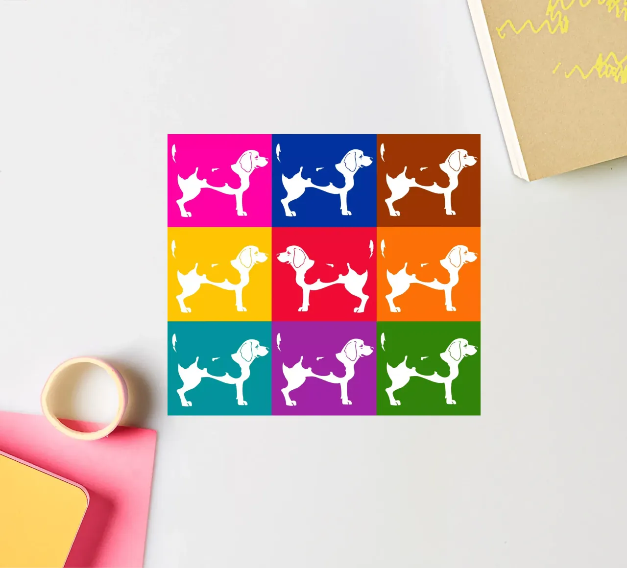 Beagle sticker van Pop dogs