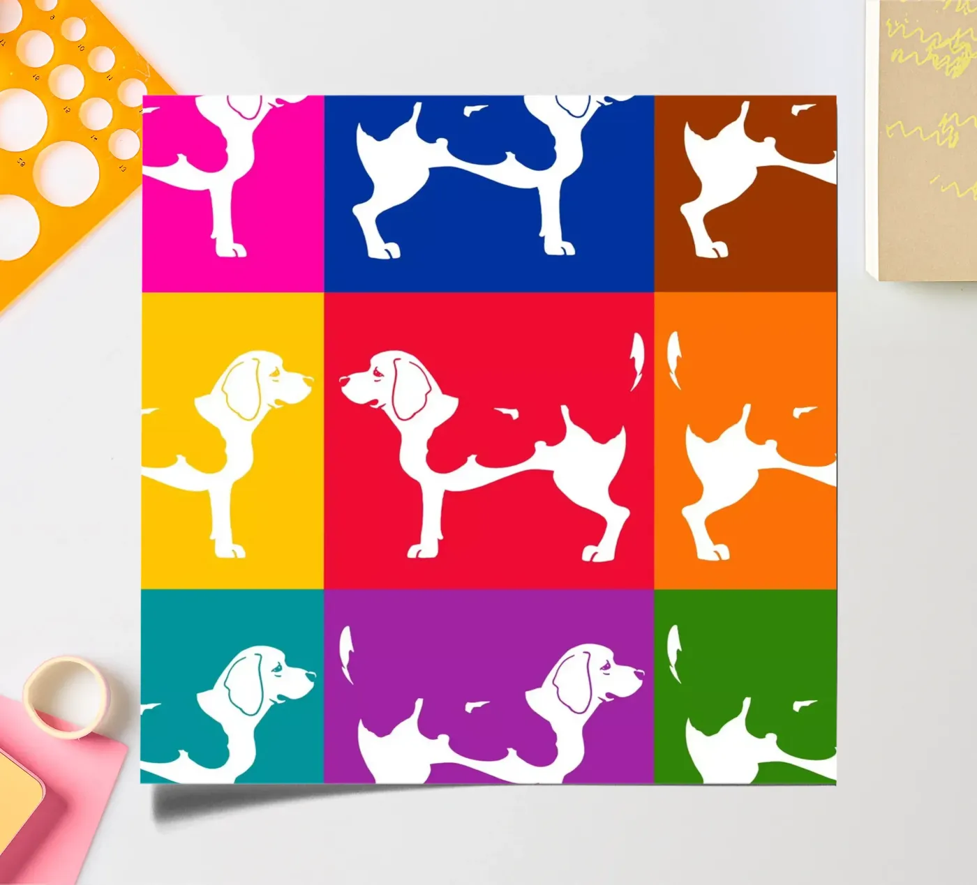 Beagle stickervel van Pop dogs