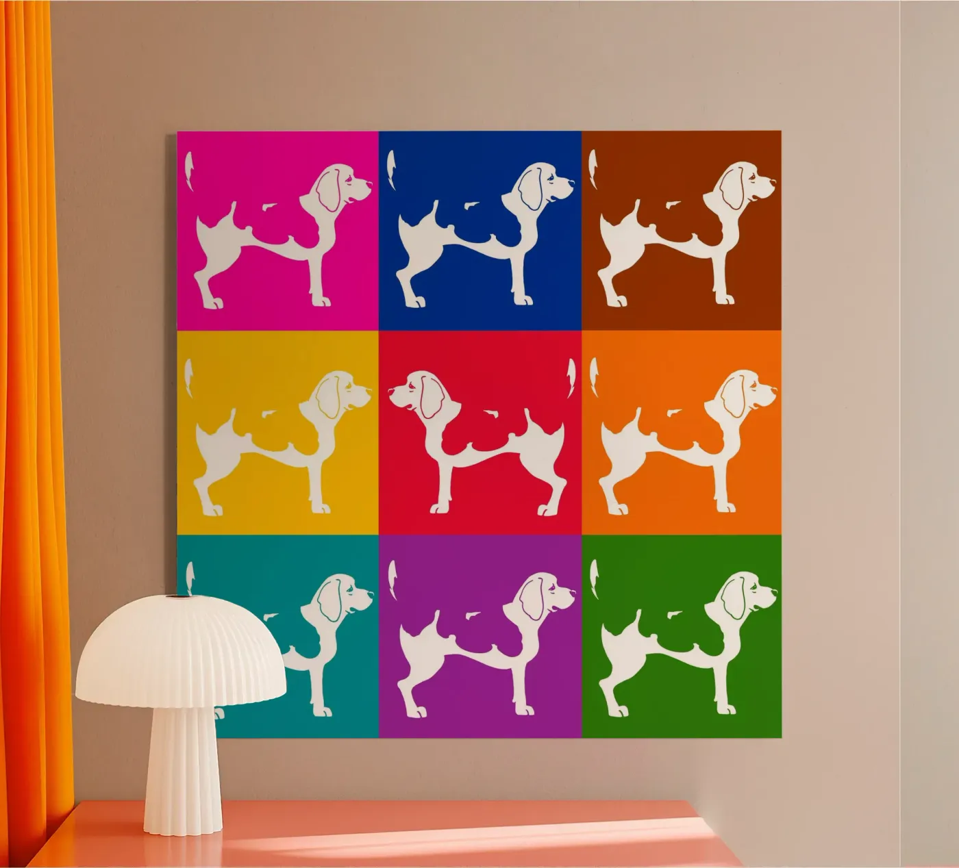 Beagle acryl van Pop dogs