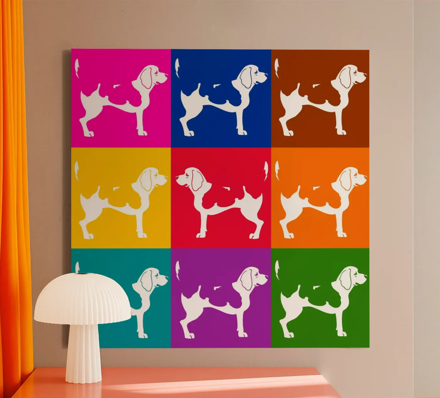 Beagle canvas van Pop dogs