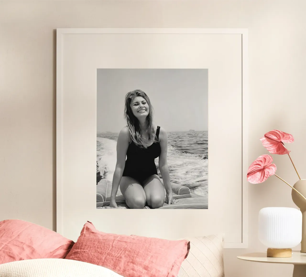 Shopia Loren Sorriso sulla spiaggia carta hahnemühle da Rachelwhell