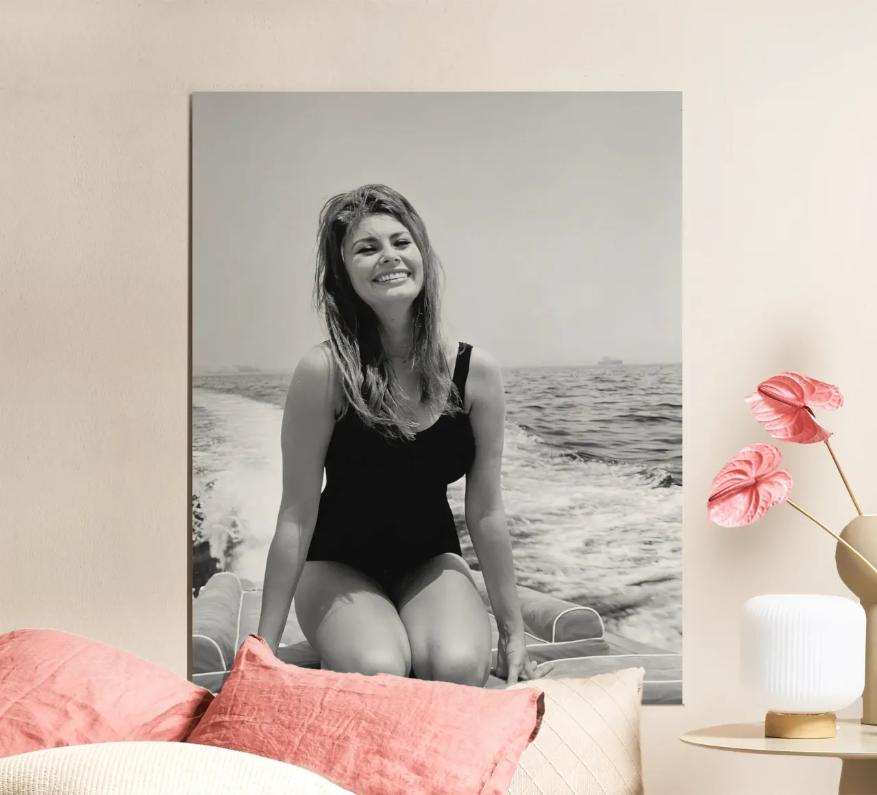 Shopia Loren Sorriso sulla spiaggia carta hahnemühle da Rachelwhell