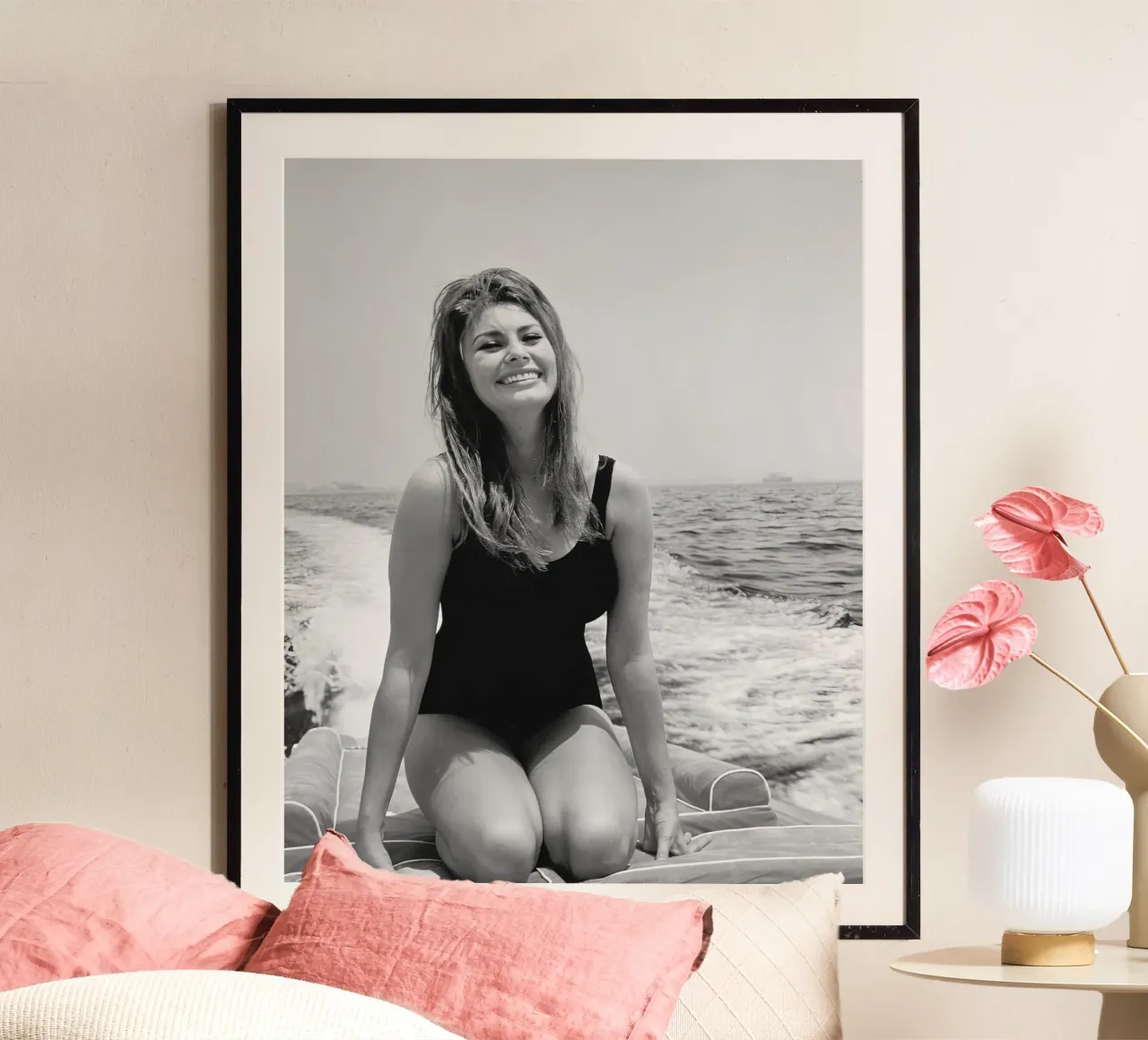 Shopia Loren Sorriso sulla spiaggia carta hahnemühle da Rachelwhell