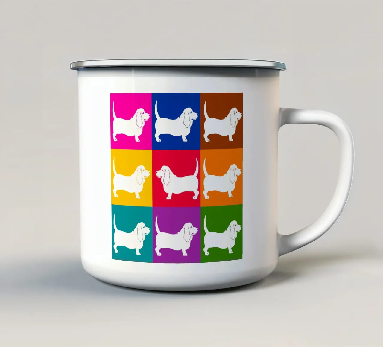 Basset Hound tazza in smalto da Pop dogs