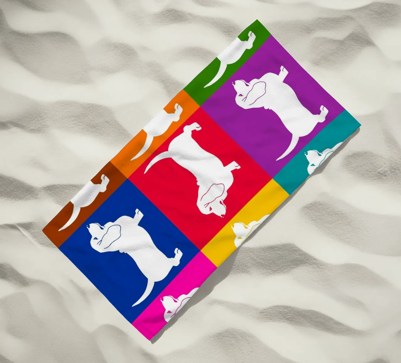 Basset Hound beach towel by Pop dogs