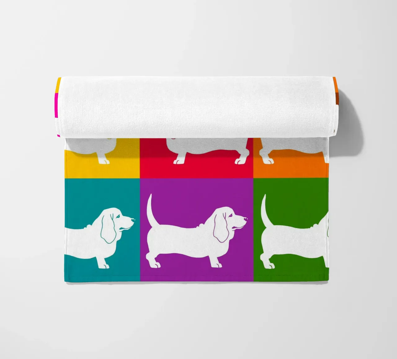Basset Hound beach towel by Pop dogs