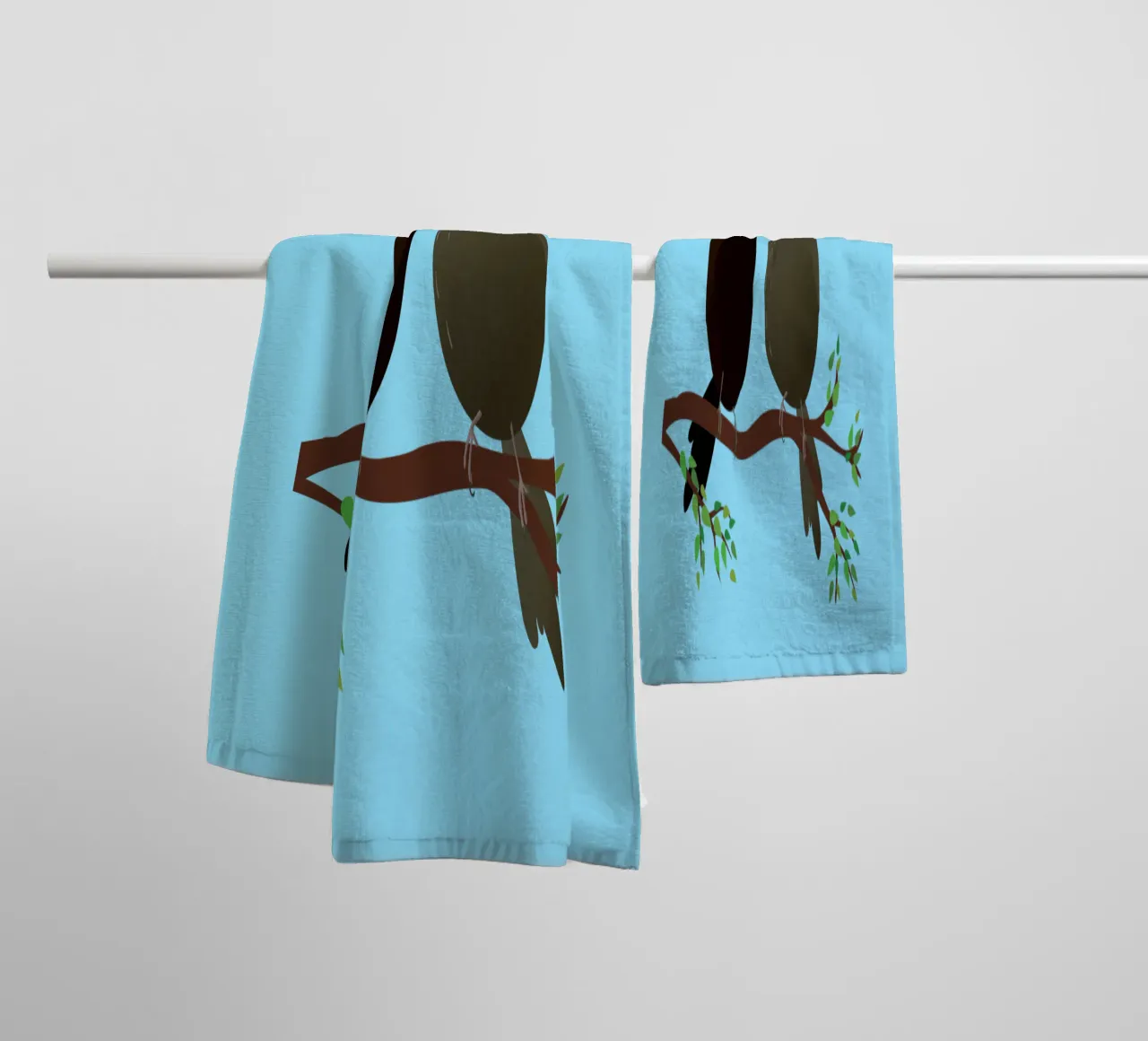 A couple of egg shaped blackbirds towel by BwiseLizzy