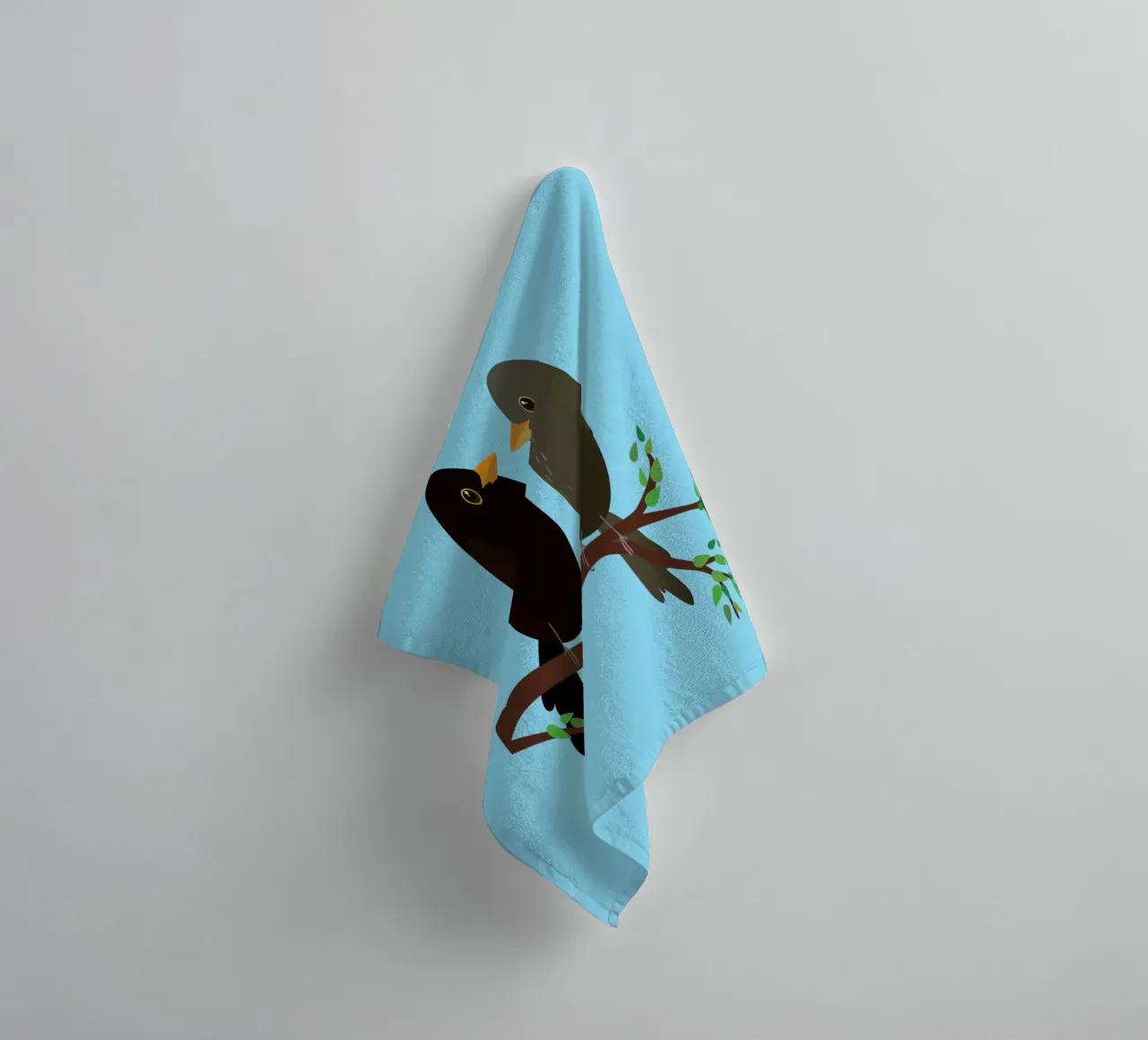 A couple of egg shaped blackbirds towel by BwiseLizzy