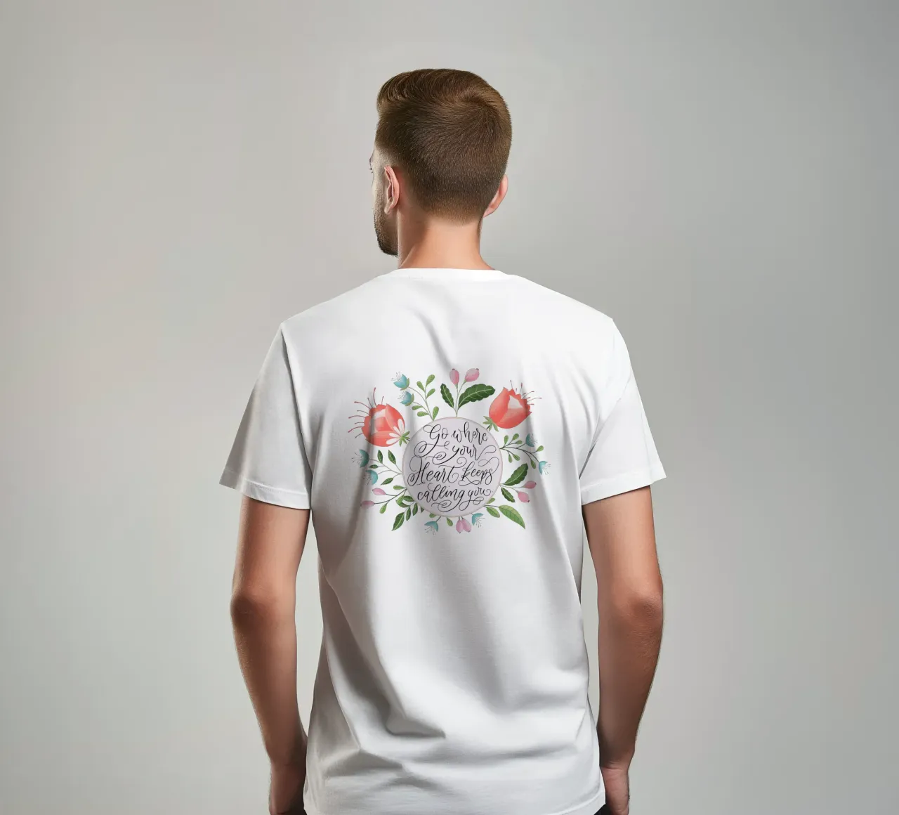 Quote. Follow the call of your heart. Modern calligraphy. t-shirt by CalliLetters
