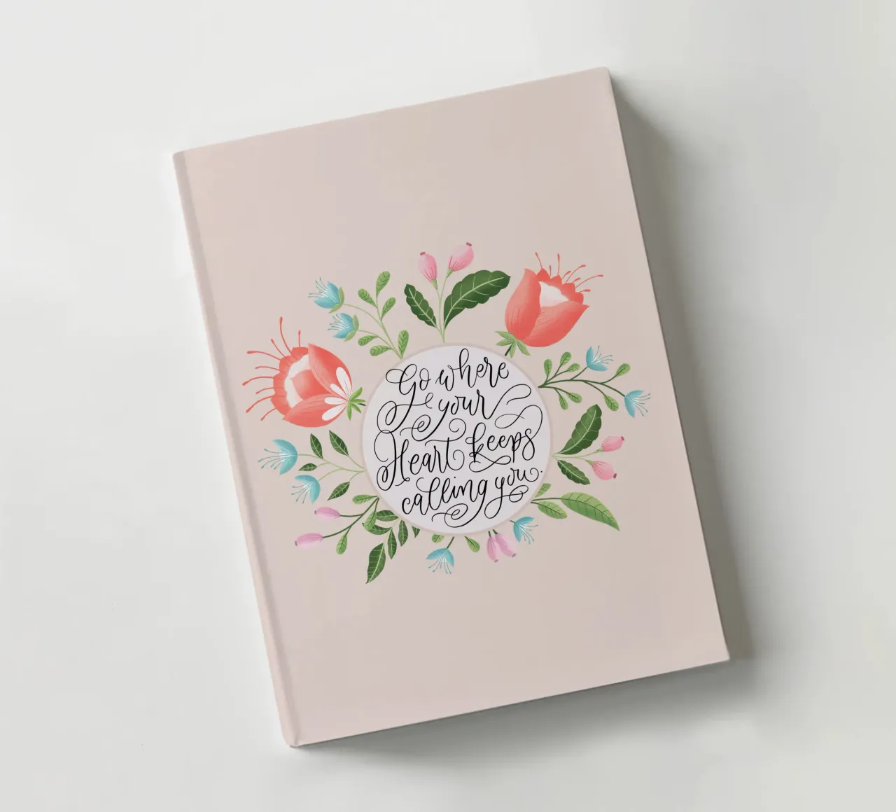 Quote. Follow the call of your heart. Modern calligraphy. notebook by CalliLetters
