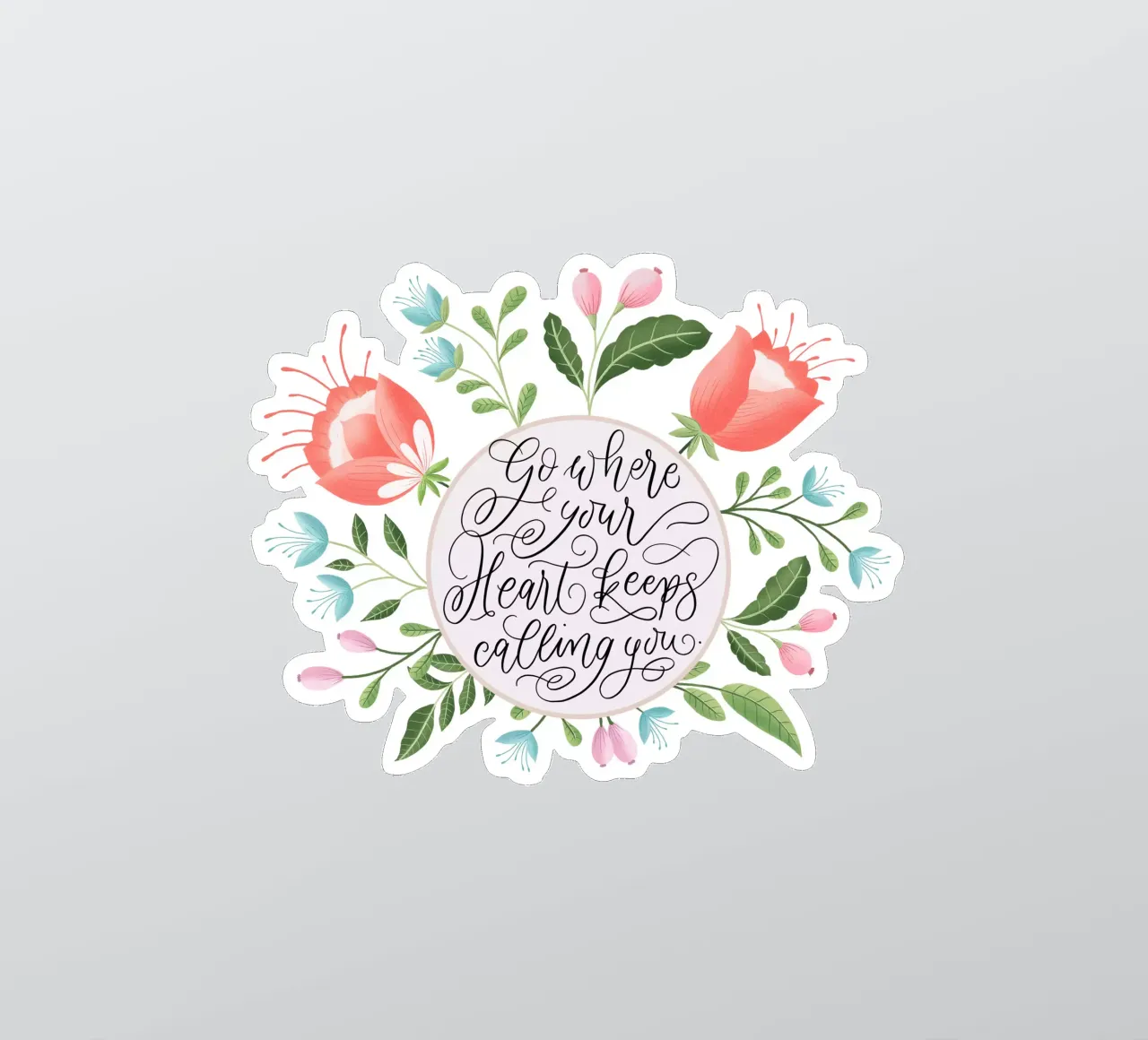 Quote. Follow the call of your heart. Modern calligraphy. sticker by CalliLetters